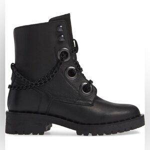 NWT SHERIDAN MIA Jet Bootie In Black Leather